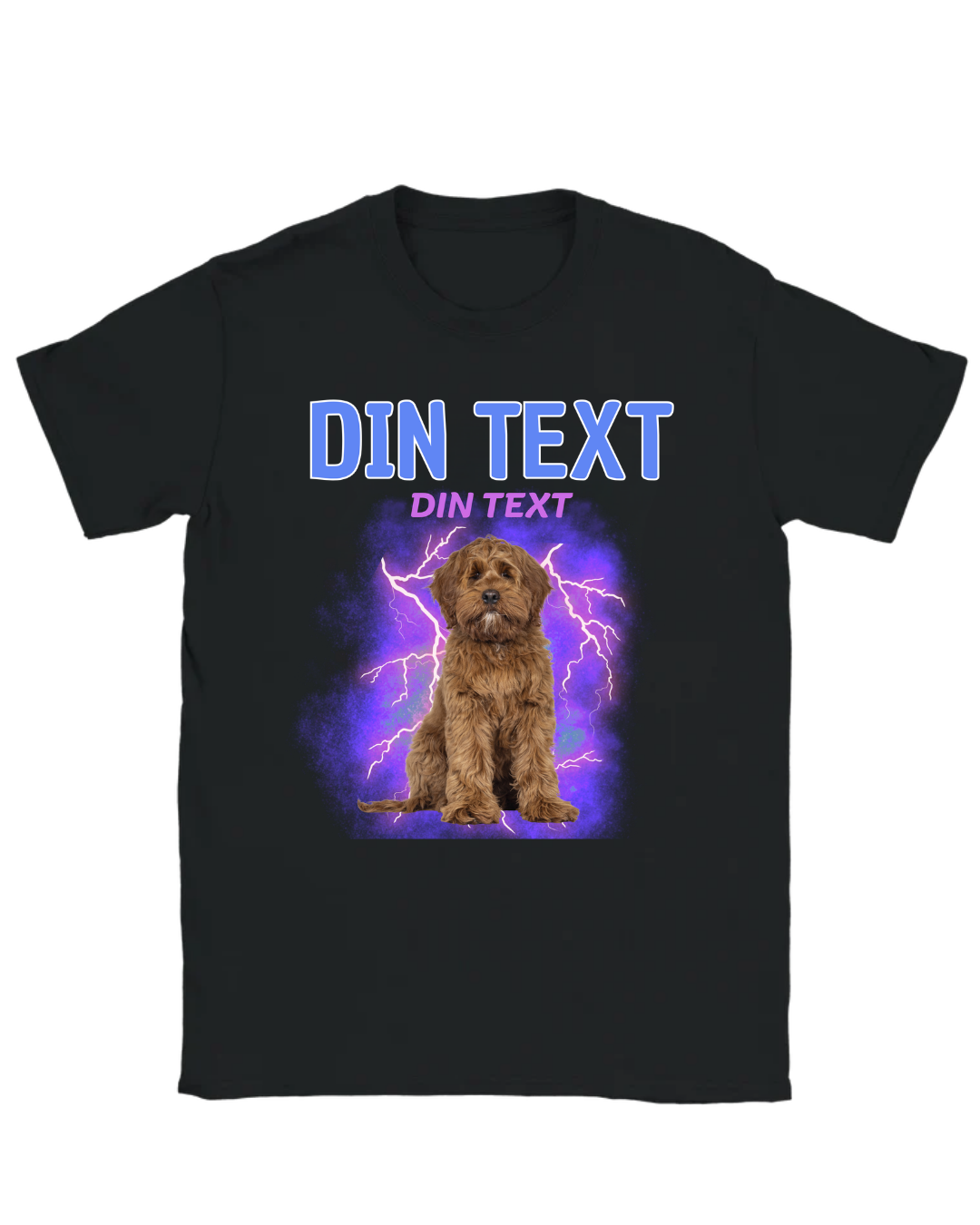 Personalized T-shirt | Blue background | Your own text & image