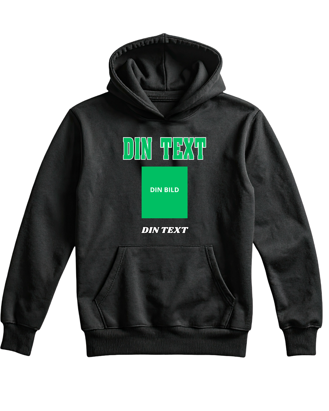 Hoodie with your own photo & text - green