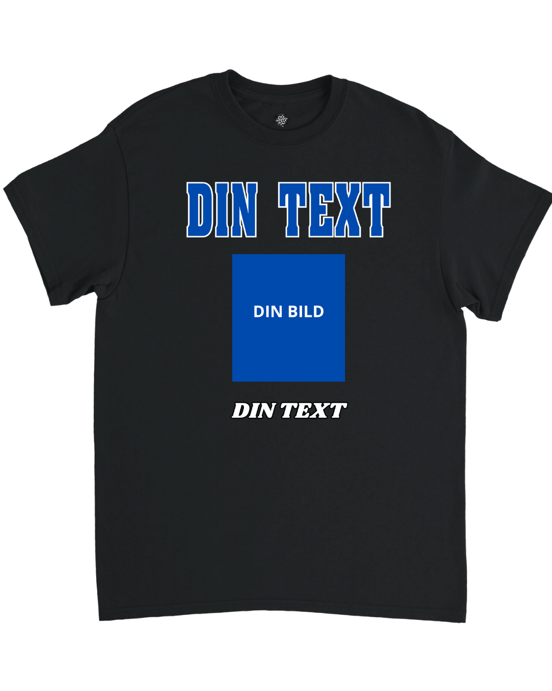 T-shirt with your own photo & text - blue