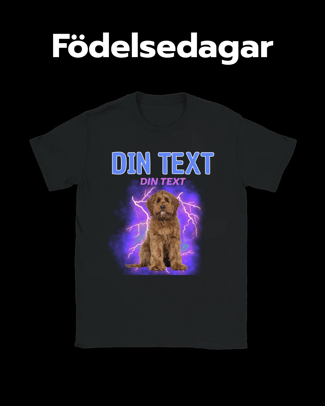 Bilden visar en t-shirt där man skapar ett eget, personligt motiv.