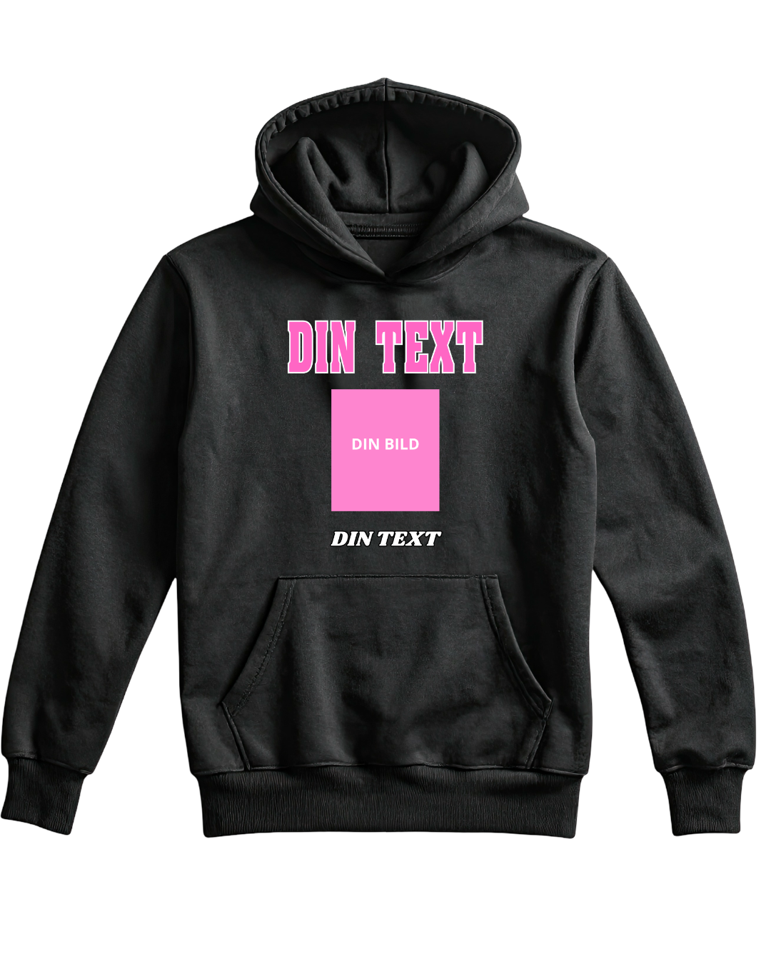 Hoodie with your own photo & text - pink